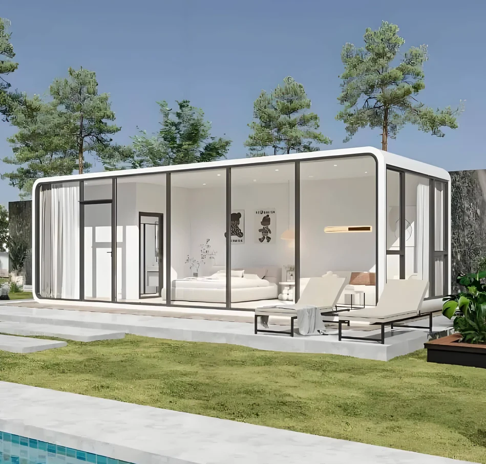 رائجة البيع مقاومة للصوت نمط جديد مساحة صغيرة عالية القوة وحدات الجاهزة كبسولة صغيرة متحركة كابينة التفاح الحديثة #4