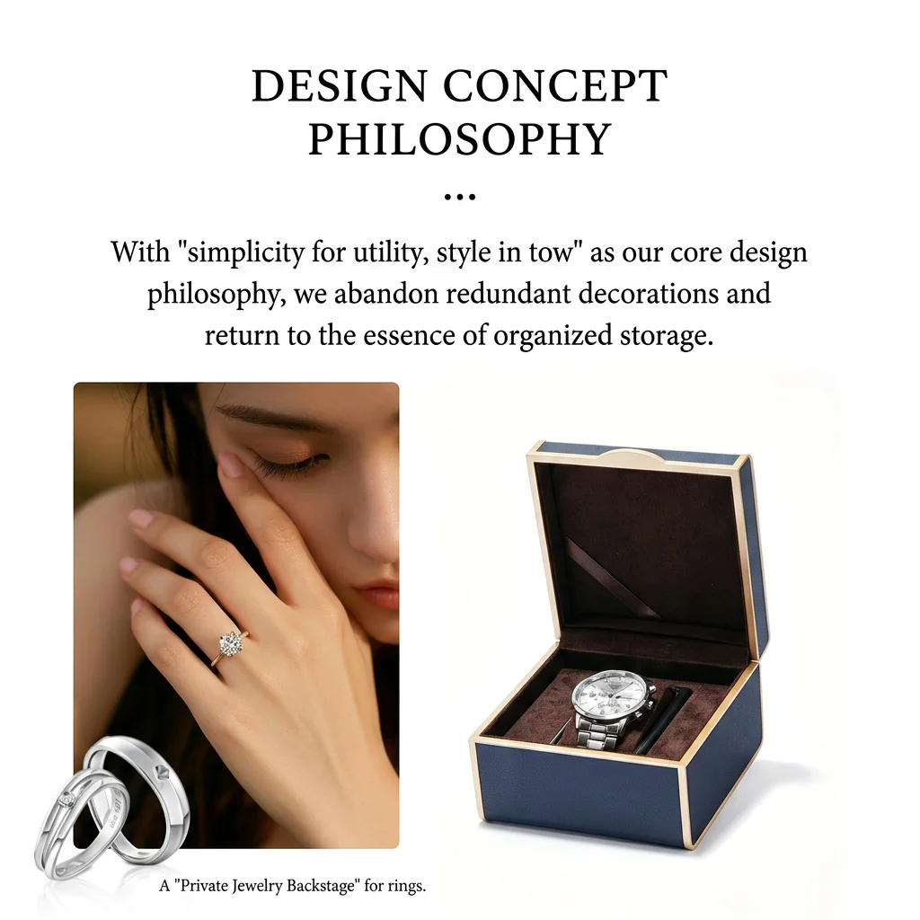 

Single Slot Storage Box Sturdy Pu Leather Watch Box Flip Top Watch Case Gold Trim Jewelry Box For Gifting Home Storage
