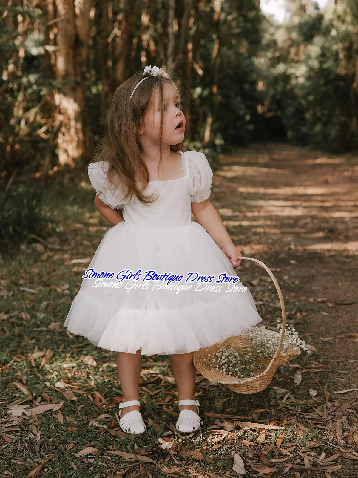 

Cute Princess Dress Lantern sleeve Tutu Skirt Flower Girl Dresses for Wedding Ceremonies Holiday Celebrations Photo Shoots