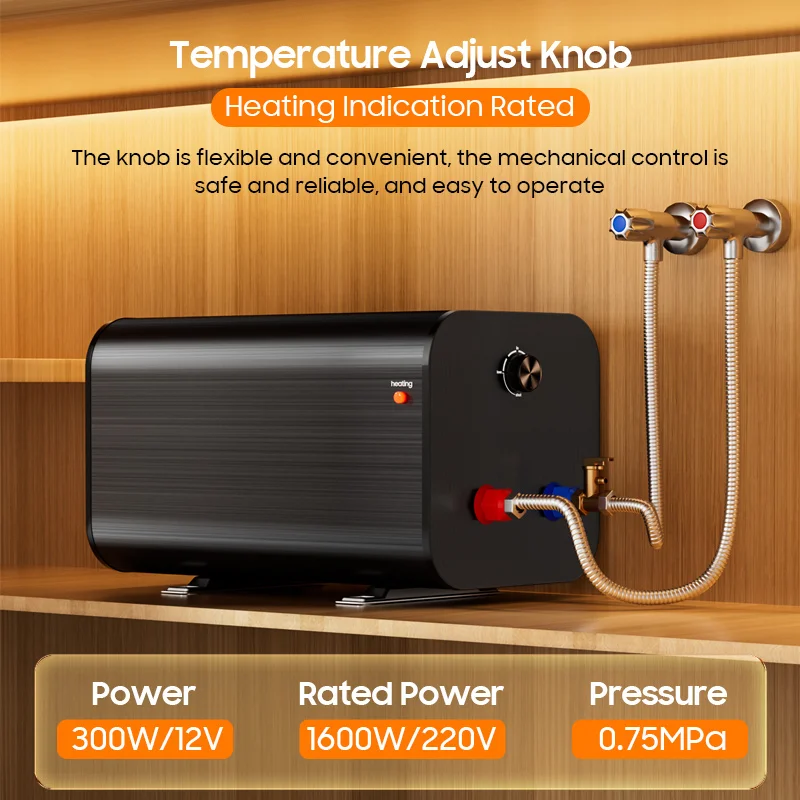 신제품 10L/15L/20L/30L 12V 220V 소형 온수 보일러 온수 탱크 저장식 전기 온수기 (RV, 보트용)