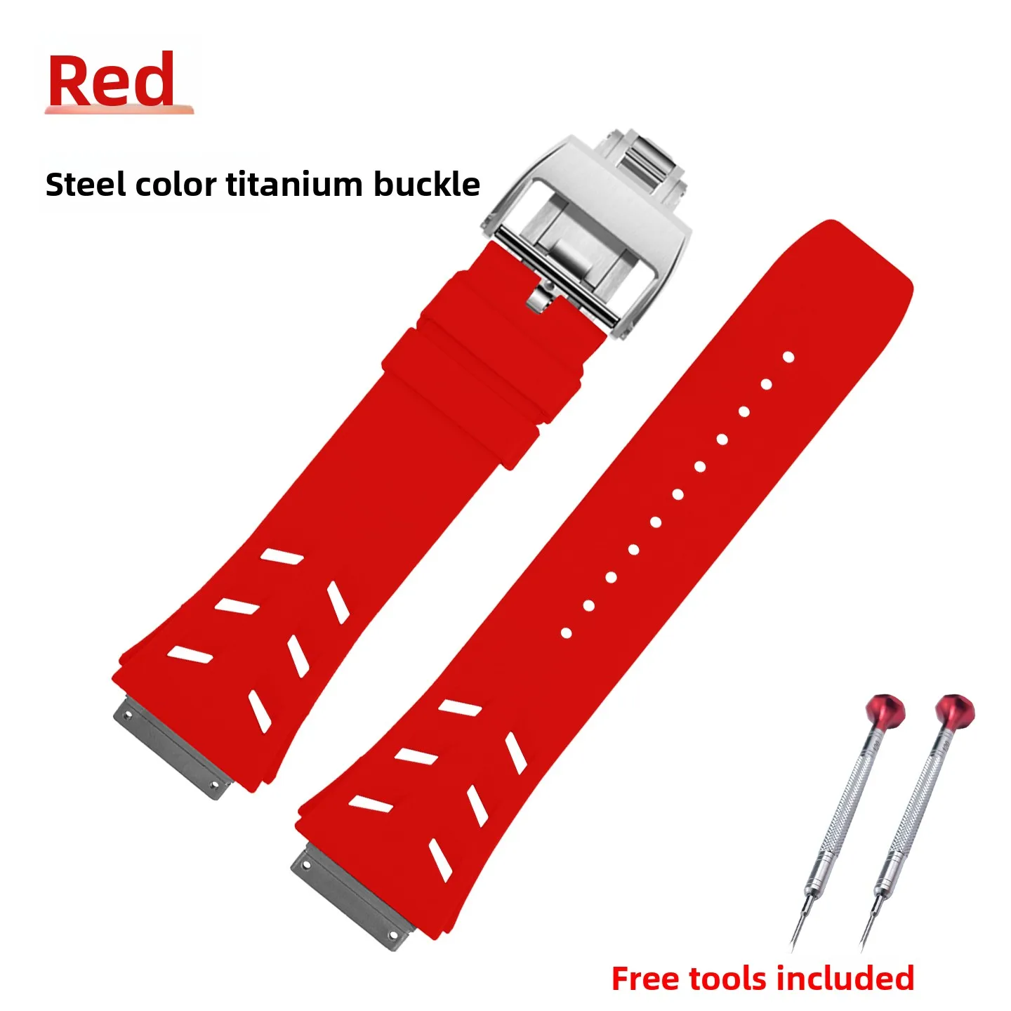 For Richard Miller RM67 Men FKM watch band RM67-01 RM67-02 Soft