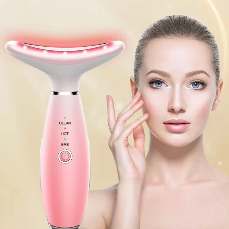 

Electric Face Neck Lifting Massager Anti-wrinkle Reduce Puffiness Facial Device Heating Vibration EMS Neck Lift Device