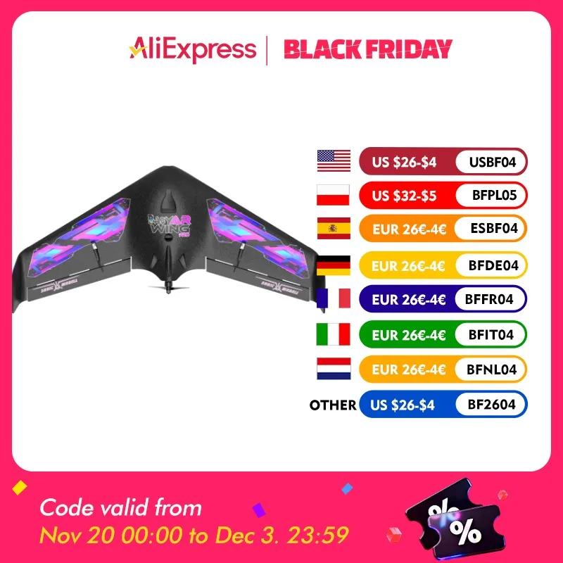 

Sonicmodell Baby AR Wing Pro, размах крыльев 682 мм, EPP FPV Flying Wing, высокопроизводительный самолет, комплект радиоуправляемого самолета/версия PNP опционально