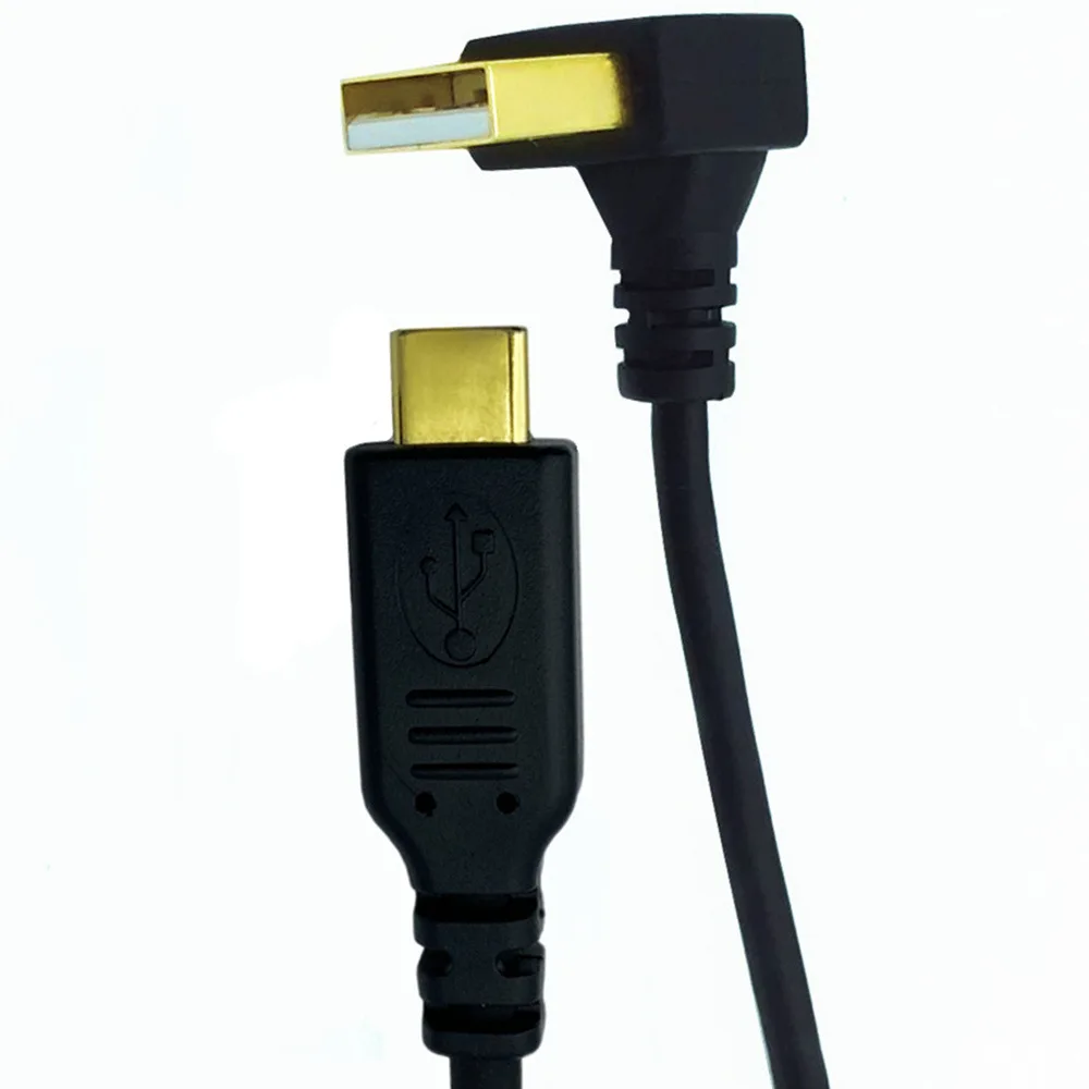 GOLD Plated UP Angle USB2.0 (Type-A) Male to USB3.1 (Type-C)Male UP & Right Angle USB Data Sync & Charge Cable Connecto 25cm