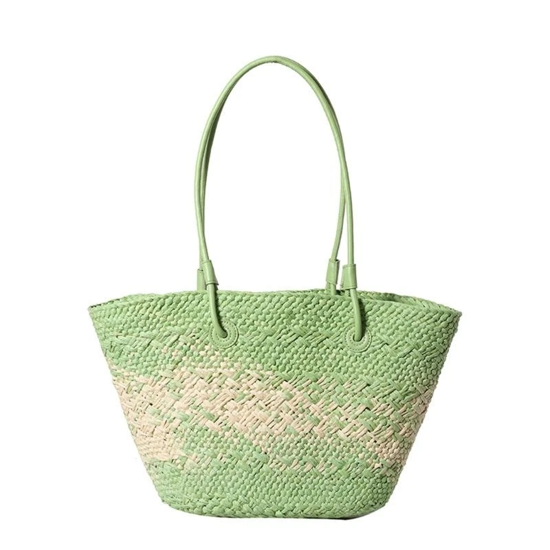 

G5AE Large Capacity Woven Colorful Shoulder Bag for Women Fashionable Summer Handbag