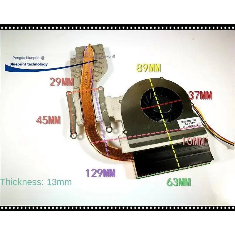 pa  AD4805HX-GD3 5V Hydro Bearing Notebook Turbine Heat Dissipation Fan Belt Cooling Fin