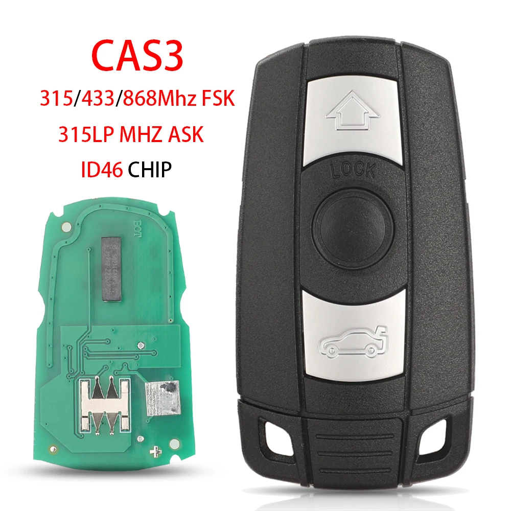 Jingyuqin CAS3 Fernbedienungs-Autoschlüssel 315/315LP/433/868Mhz ID46 Für BMW 1/3/5/7 Serie X5 X6 Z4 E60 E70 E90 KR55WK49127/49186/49124/23