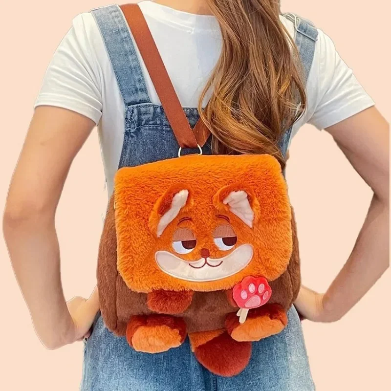MINISO Zootopia Doll Crossbody Bag Cute Cartoon Judy Nick Large Capacity Plush Backpack Commuter Bags Casual Fashion Gifts