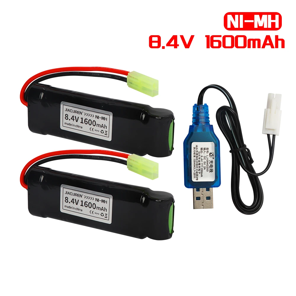 8,4 В NiMH 1600 мАч Плоский аккумулятор для страйкбола с мини-разъемом Tamiya для пневматического пистолета MP5 M60 Scar M249 M240B G36