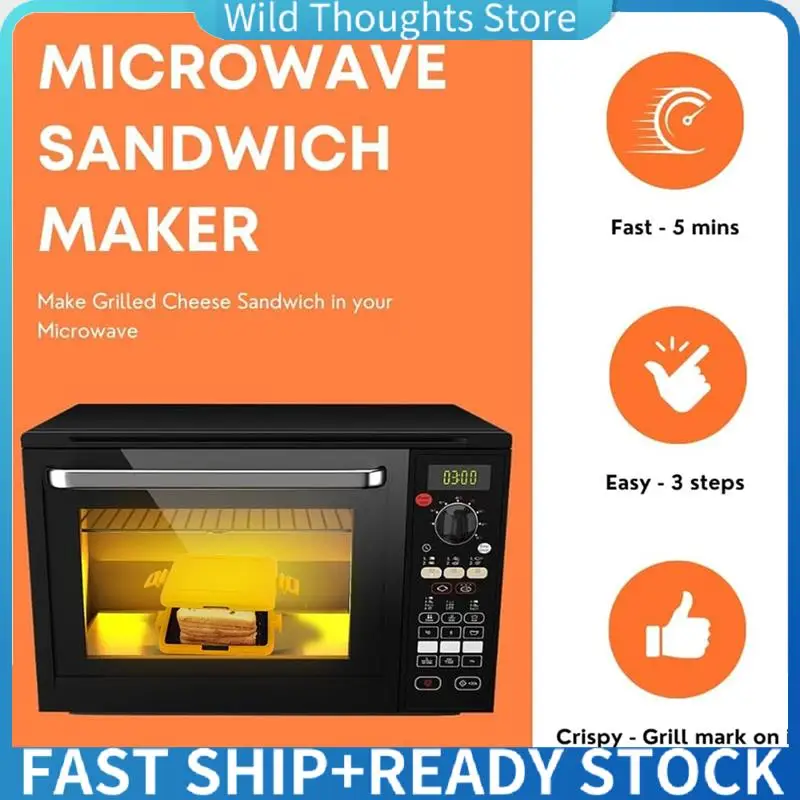 Máquina para hacer tostadas en microondas, máquina para hacer sándwiches Toastie sin queso a la parrilla eléctrica, bandeja para parrilla en microondas, crujiente-[Qahk]
