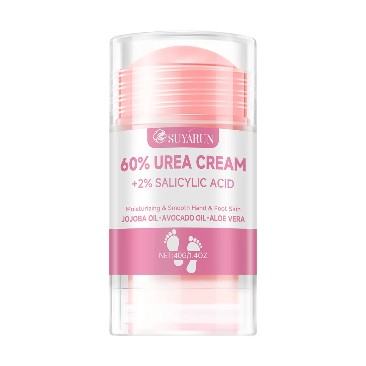 SUYARUN 60% Ureum Voetcrème Stick - Hydraterend en exfoliërend, Reparatie van gebarsten hielen, Diepe hydratatie voor droge voeten, lange bescherming.