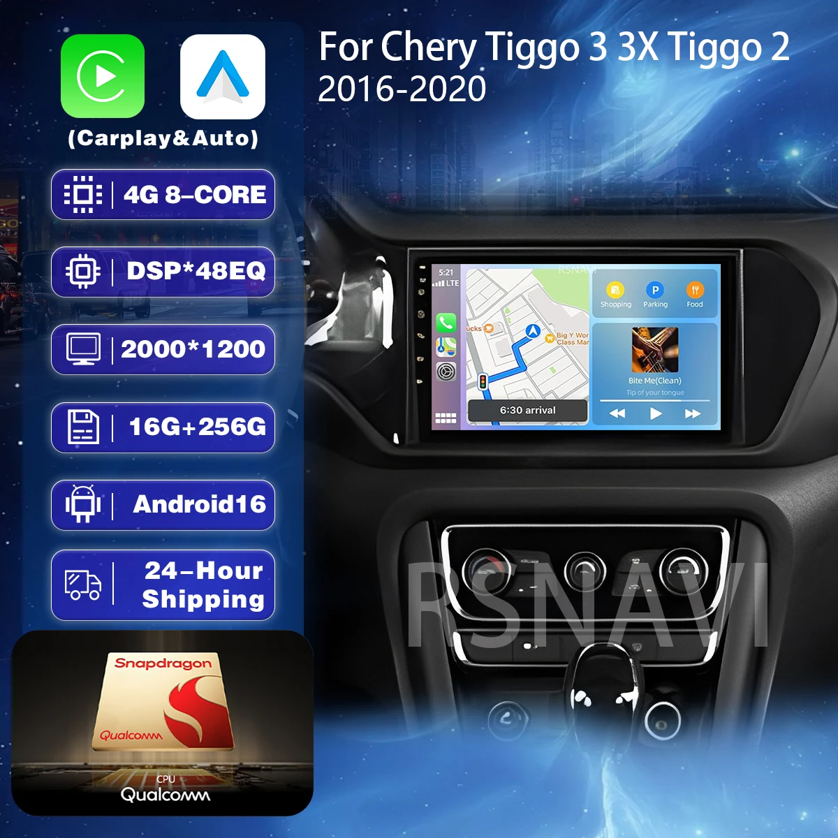 Android 16 Carplay Auto 2K Screen For Chery Tiggo 3X 3 2 2016 - 2018 Car Radio Video BT Multimedia Player 2 din Autoradio Stereo