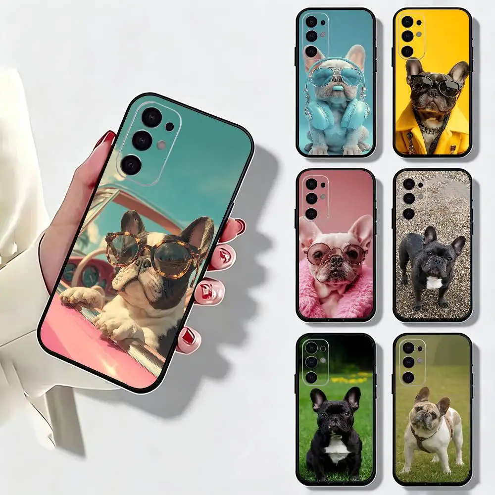 Frenchies French Bulldog Dog Phone Case For Samsung S25,S24,S21,S22,S23,S30,Ultra,S20,Plus,Fe,Soft Silicone Black Cover