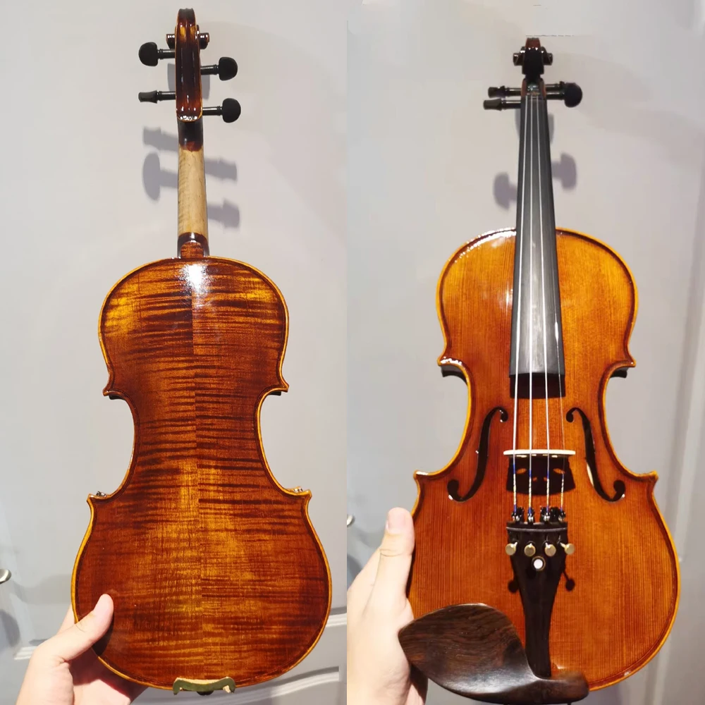 Italian retro brown Handmade Violin 4/4 3/4 Stradivari aldult Student professional Tiger Maple Violin musical instrument free