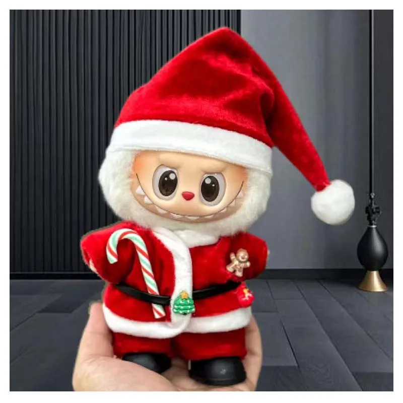 Per bambola Labubu da 15/17 cm, vestiti natalizi, set a tema natalizio, accessori Labubu, regalo di Natale unico
