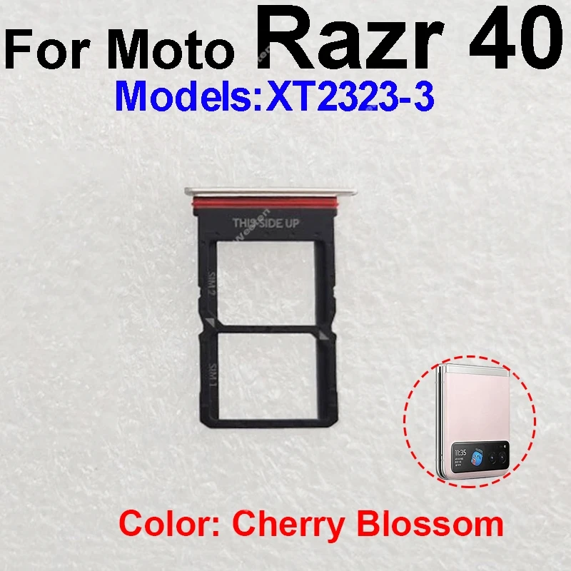 For Motorola Moto Razr 40 Razr 40 Ultra XT2323 XT2321 Sim Card Tray Holder Memory Card Adapter Replacement Repair Parts