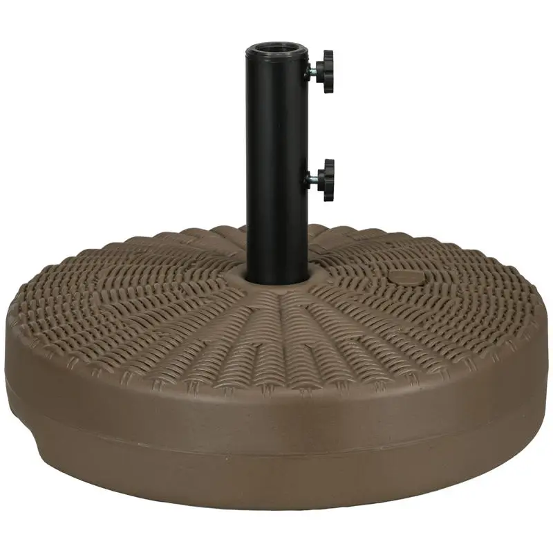 

Parasol Stand with 2 Integrated Handles, Made of Hdpe and Steel, Ø51X36 Cm, Brown and Black