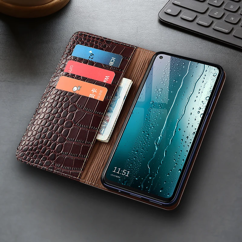 

Crocodile Genuine Leather Flip Case For Asus Zenfone 5 5Z 6 7 8 9 10 11 12 ZS620KL ZE620KL ZS630KL Pro Flip Ultra Wallet Cases