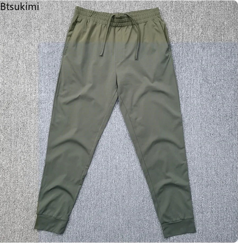 2025 Summer Men's Quick Drying Pants High Elasticity Comfortable Breathable Casual Trousers Outdoor Sports Straight Leg Tights