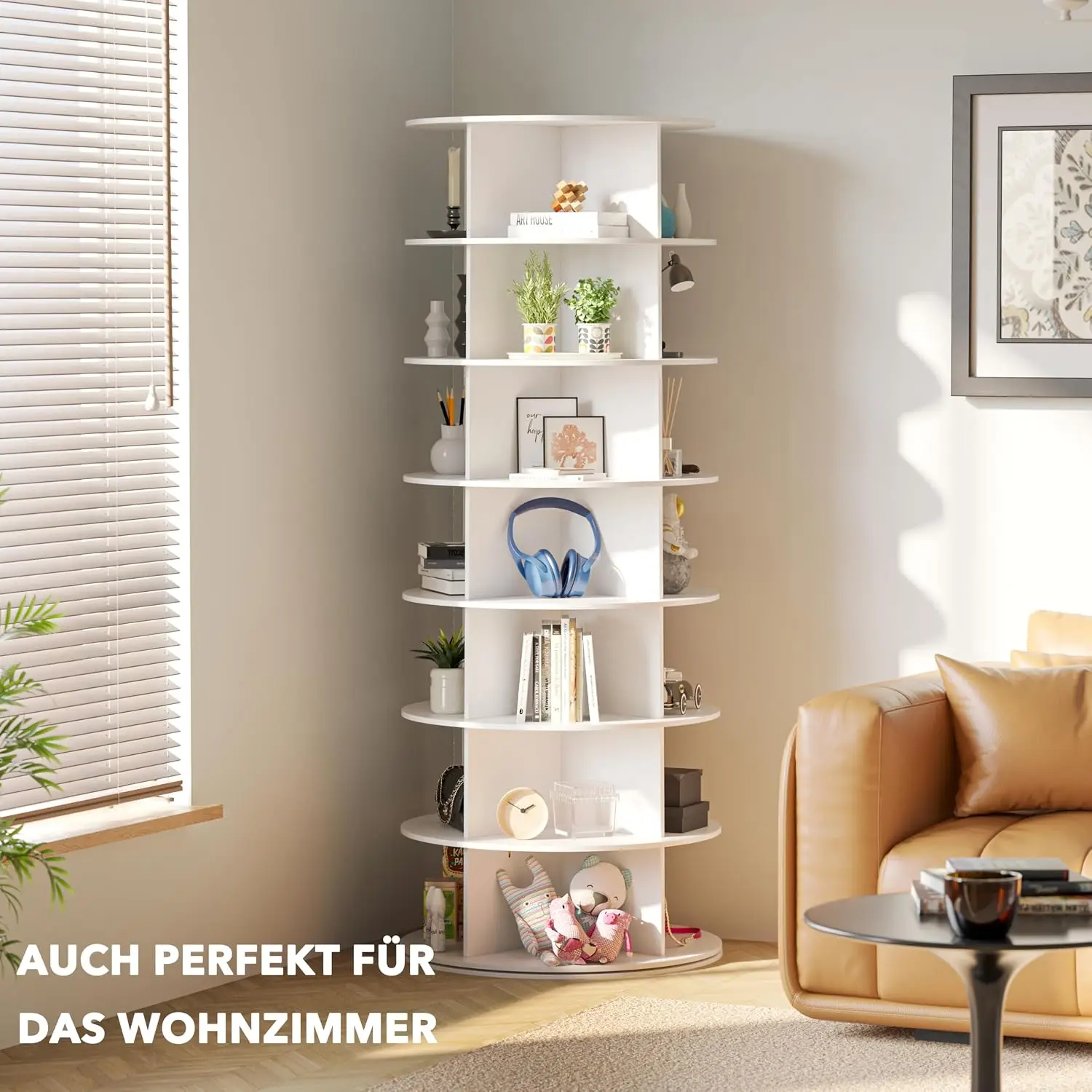 Rotating Shoe Rack Tower 7 Tier Spinning Shoe Display Lazy Susan 360 Revolving Shoe Storage Round Carousel Vertical Handbag Rota
