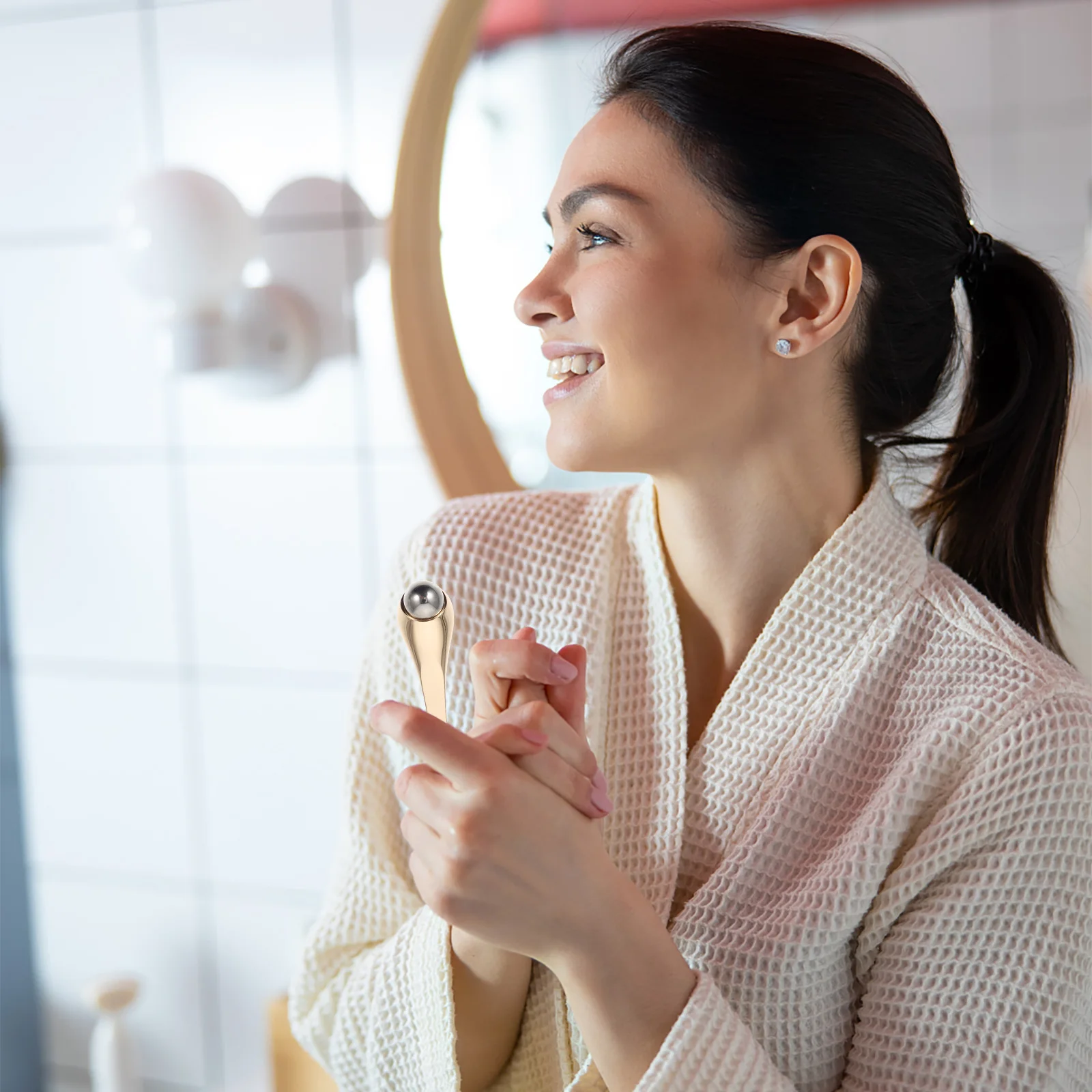 

1 шт. Массажер для глаз против старения, смягчает уголки глаз, уменьшает морщины и отечность, портативный размер для путешествий и ежедневного ухода за кожей