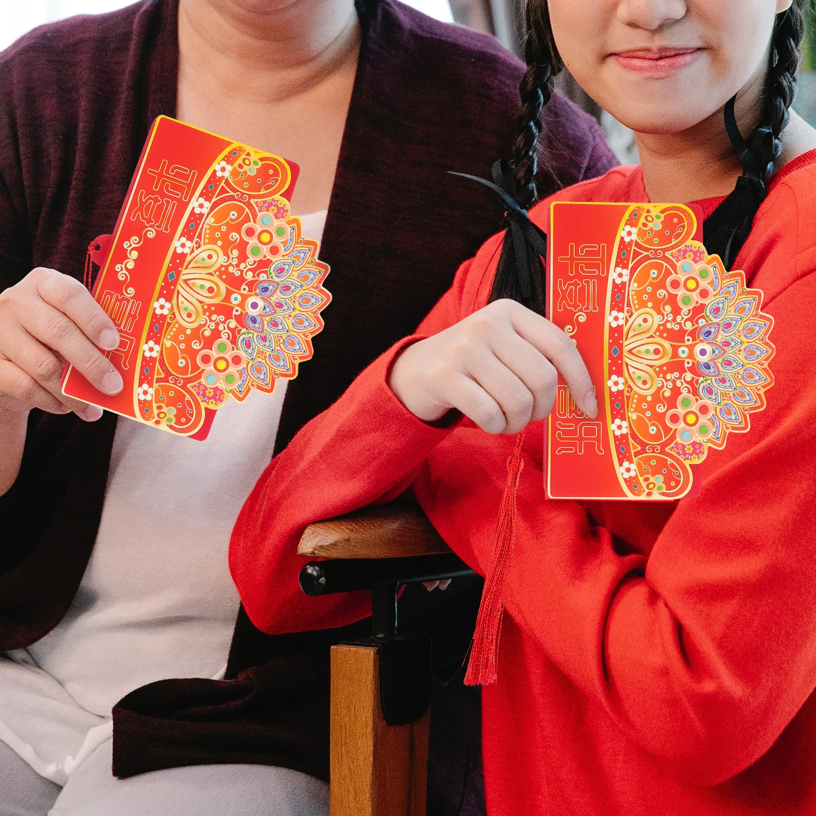 

4 Pcs Red Envelopes Chinese Traditional Paper Luck Money Bags Spring Festival Gifts Wedding Birthday Celebrations Prosperity