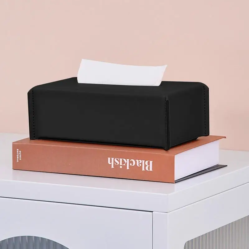 Tissue Box Cover Leather Case Cover For Tissue Portable Multifunctional Wet Wipes Holder Tissue Paper Holder For Truck Kitchen