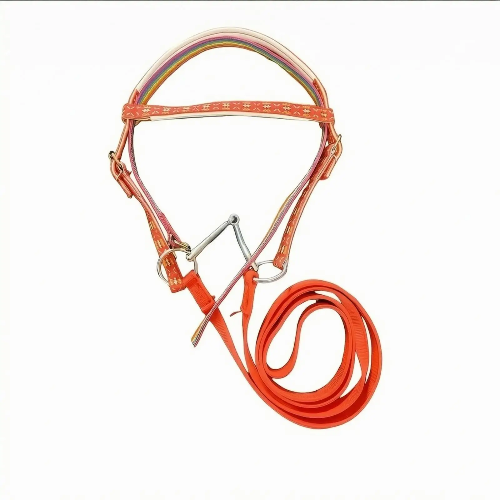 Multi Use Nylon Equestrian Bridle with Matching Halter and Reins for Horse Handling