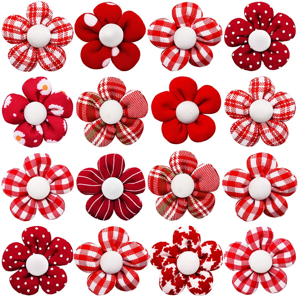 50PCS New Dog Hair Bows Cotton Rubber Band Bows For Dogs Pets Grooming Bows Small Dog Cat Hair Accessories Fashion Dog Supplies