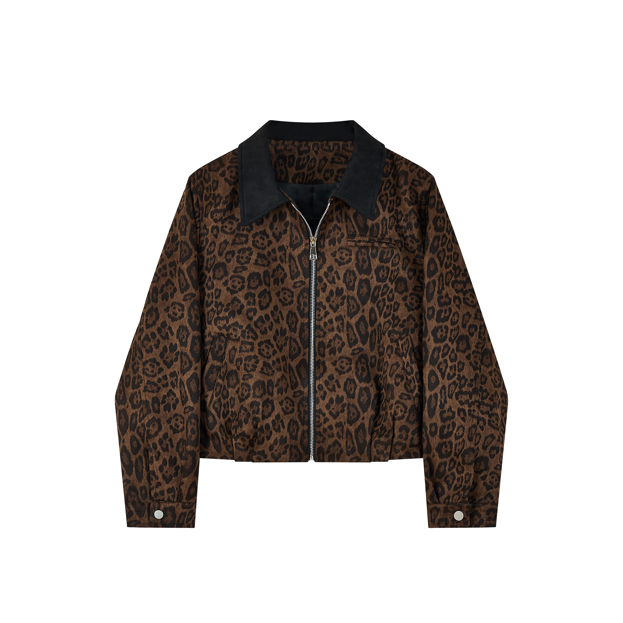 السيدات ort Jaet 2025 موسم الخريف تصميم جديد الربط اللون Colion ليوبارد نمط عادية فضفاضة تناسب سستة إغلاق #5