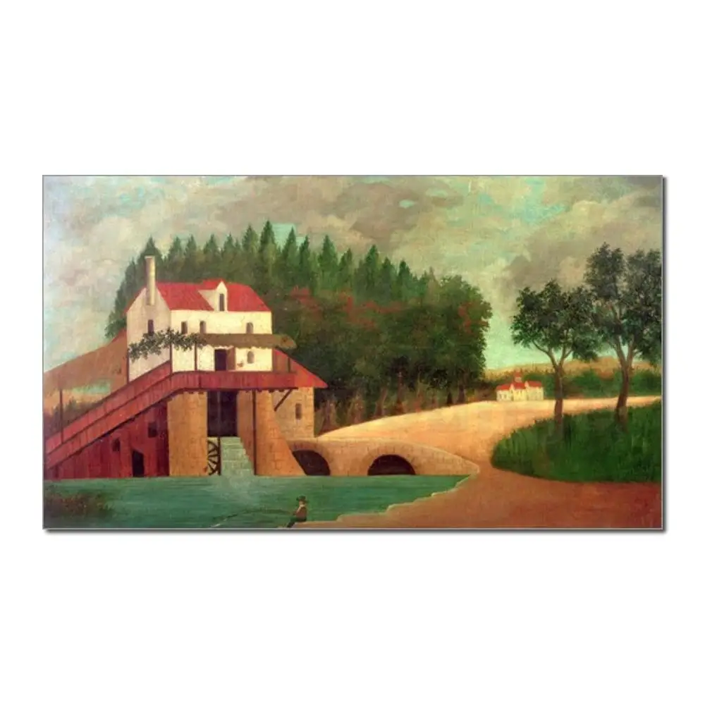 

Modern Painting abstract The Watermill by Henri Rousseau Canvas High quality Hand painted