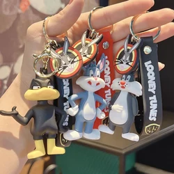 Creativity Bugs Bunny Silicone Keychain Cute Animal Humanoid Doll Key Rings Jewelry for Kid Gifts