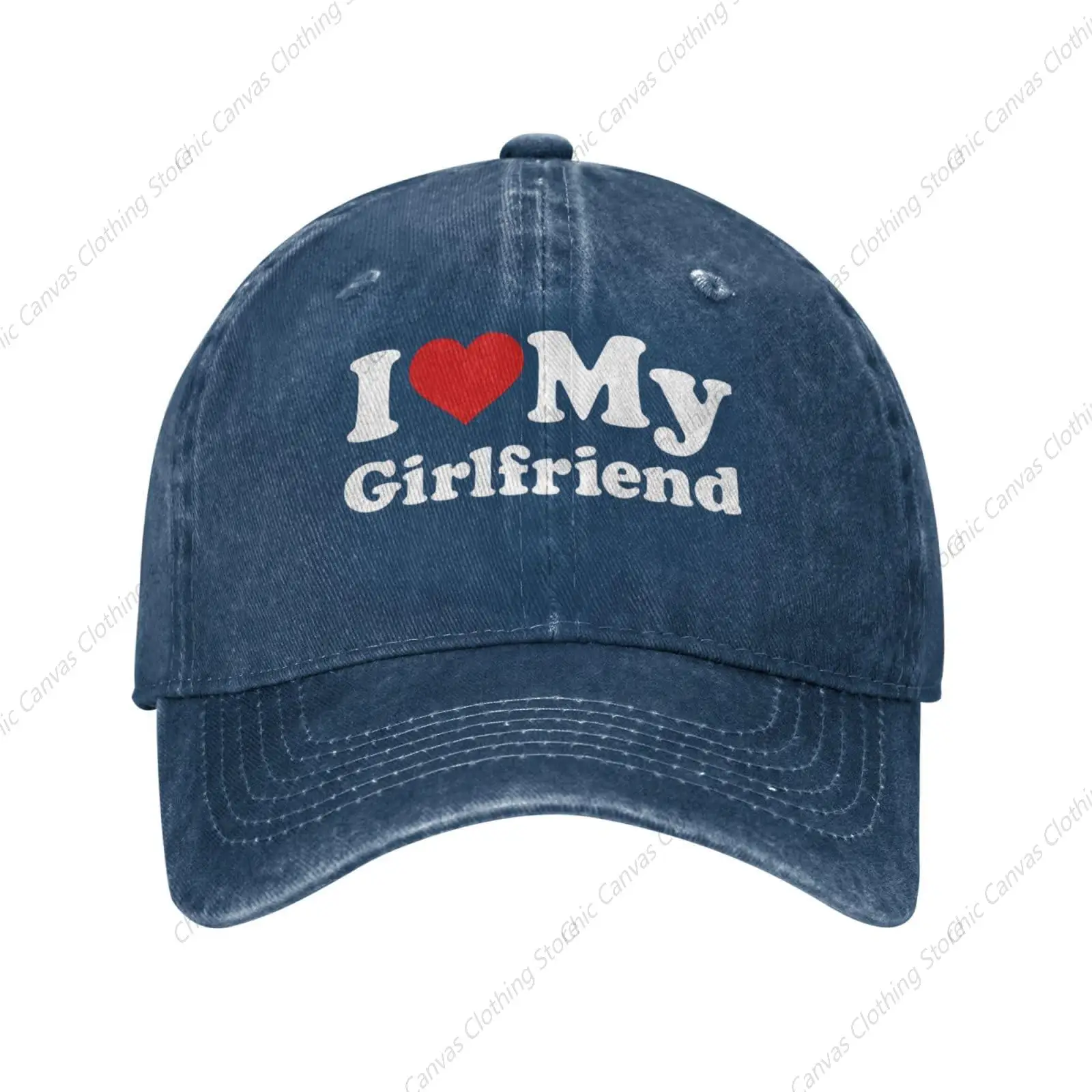 I Love My Girlfriend Funny I Heart My Girlfriend cappello da Cowboy berretto da Baseball donna uomo cappello da papà cappello da sole cappello di jeans lavato regolabile