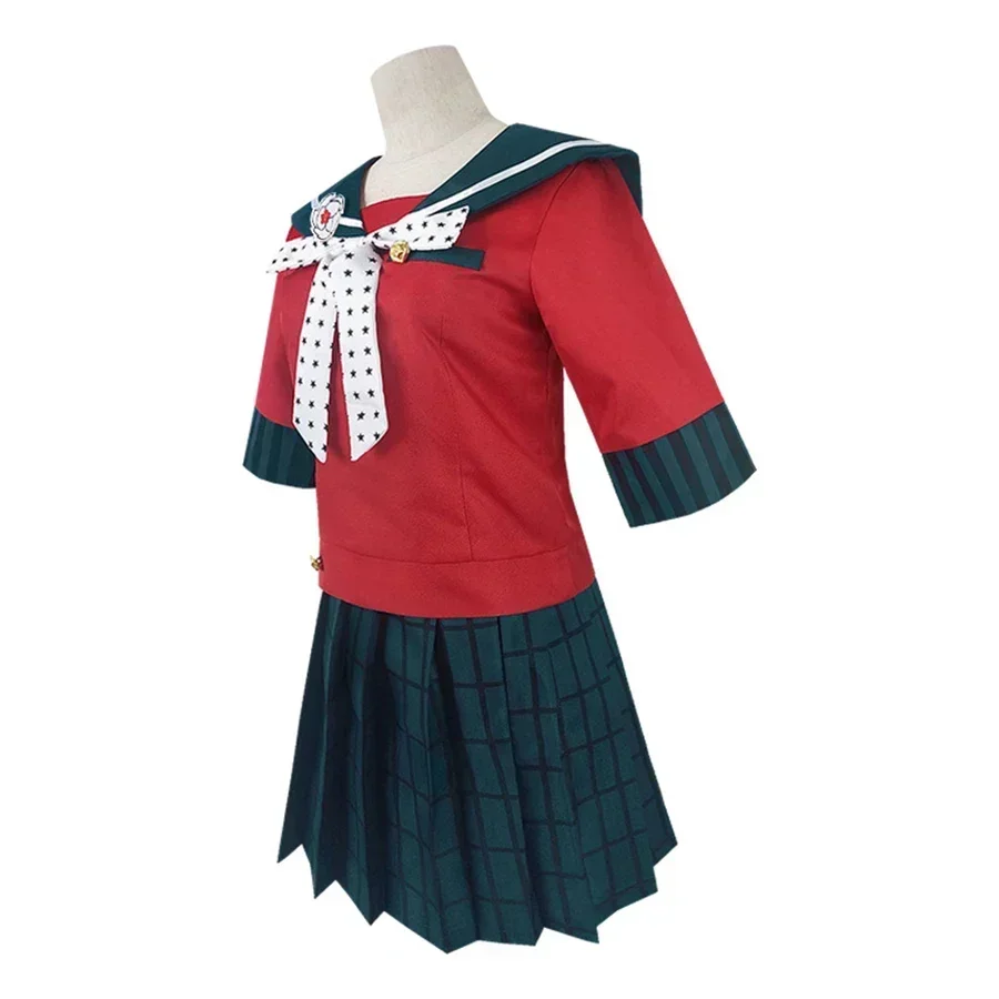 Anime recruté anronpa Cosplay Costumes, Harukawa Maki Cosplay, perruque uniforme scolaire, olympiques recrutés anRonpa Halloween Costume pour femmes et filles