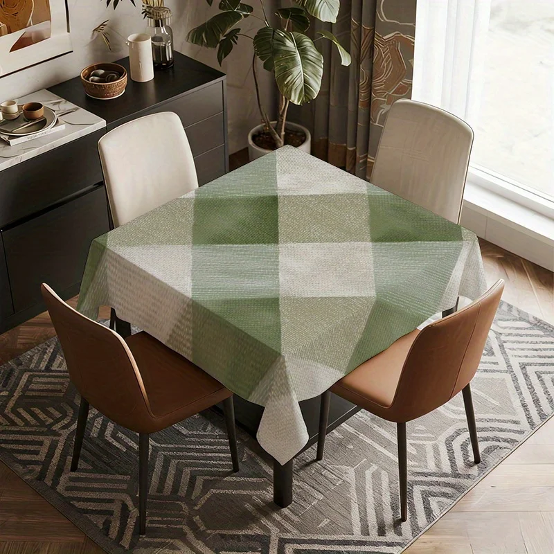 One elegant green checkered tablecloth - made of soft machine-washable nylon, suitable for the dining tablezyc