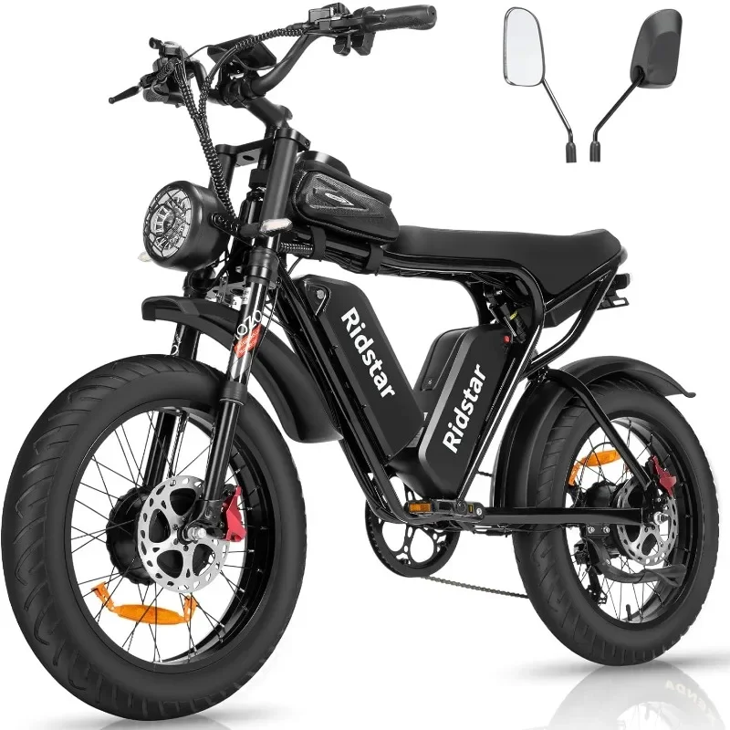 1000/2000W, 25/30/37MPH,48V-52V, 20AH,40AH Battery, Max 50-180 Miles Electric Motorcycle, 20