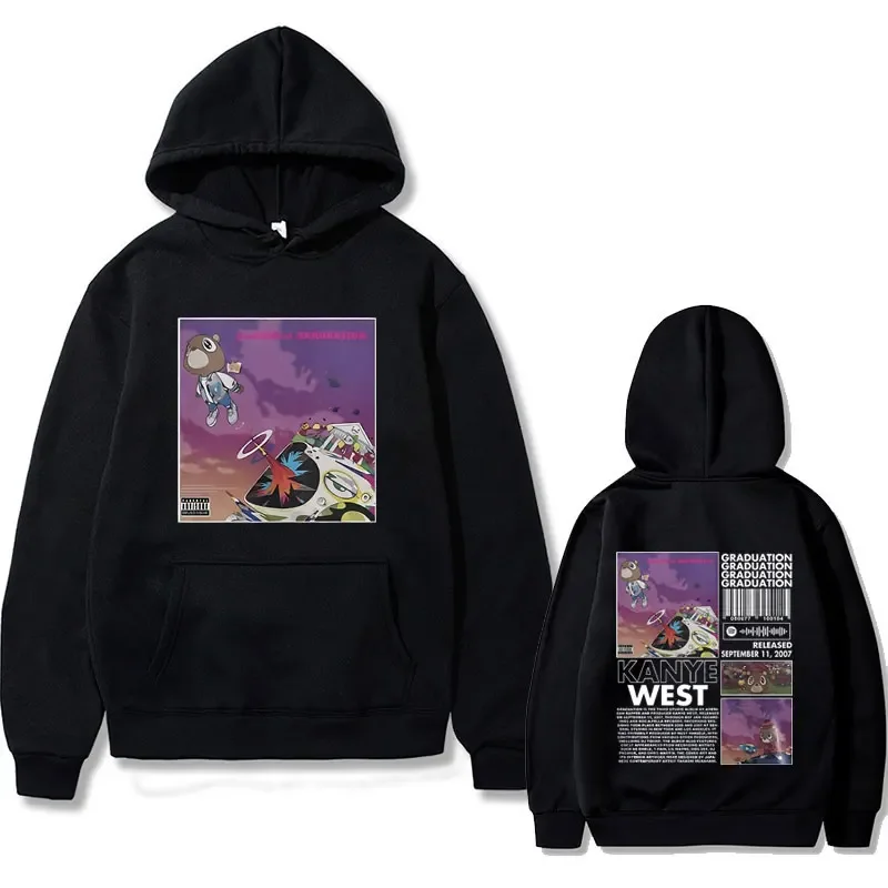 

Kanye West Graduation Graphics Hoodie Male Fleece Sweatshirt Men's Oversized Hoodies Man Streetwear Men Hip Hop Rapper Clothes