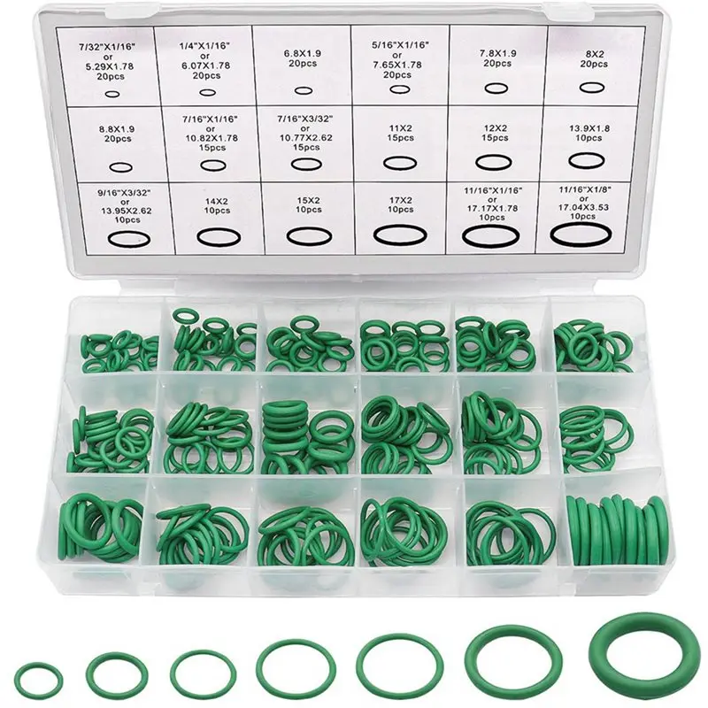 Car A/C Repair Kit 540PCS O-Ring Seals Kit + 80PCS A/C Valve Core Assortment With Remover Tool-AT36