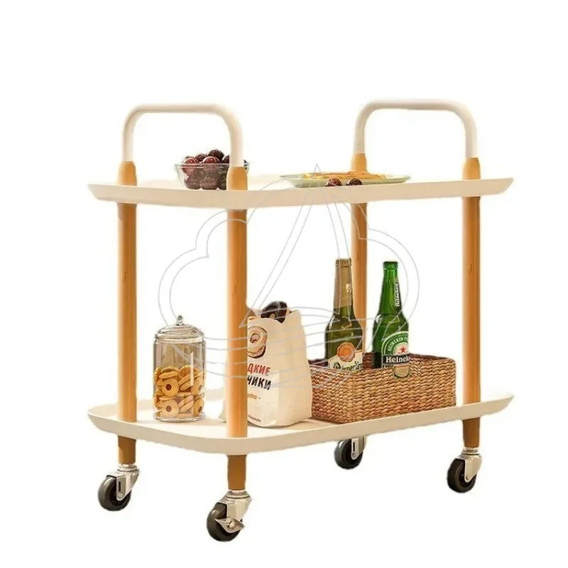 Bedside trolley rack, simple household pulley, multi-layer snack storage rack