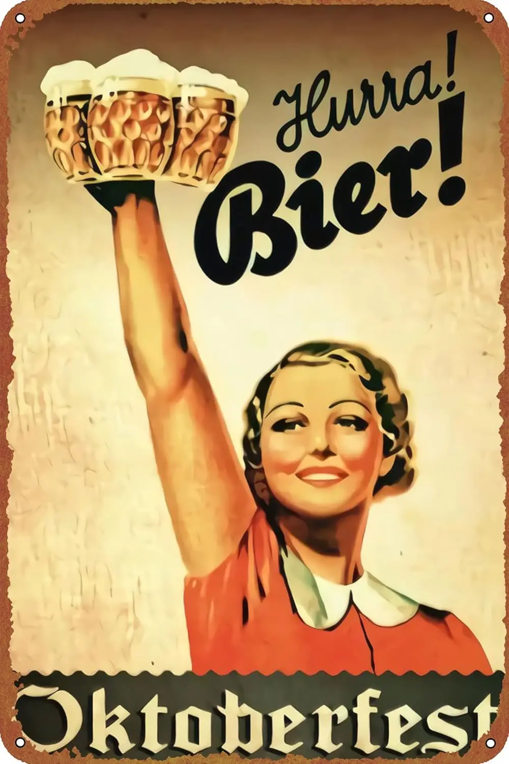 Bier Oktoberfest Posters Tin Signs Retro Metal Movie Tins for Bar Pub Home Cafes Wall Decor, 8X12 Inch (20X30 CM)