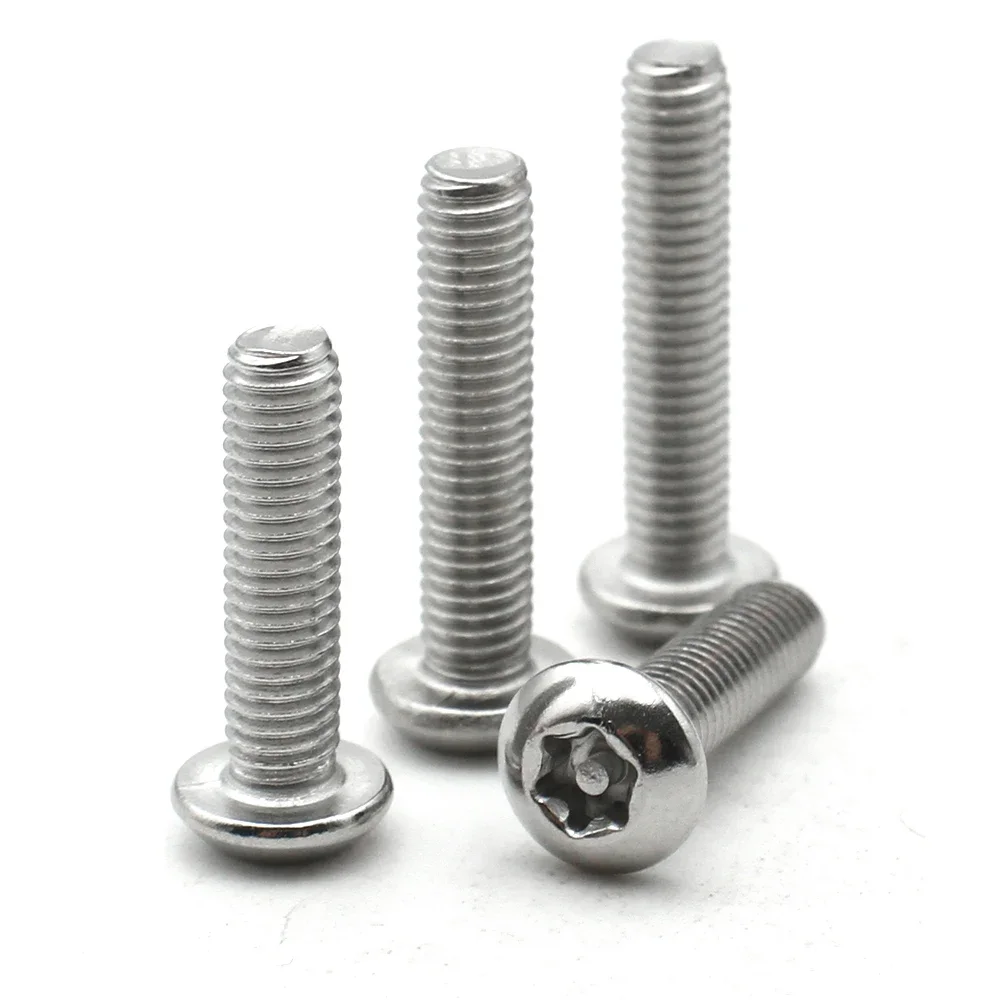 M2 M3 M4 M5 M6 M8 M10 304 Stainless Steel Six Lobe Torx with Pin Round Head Button Security Screw Bolt Anti-theft Tamper Proof