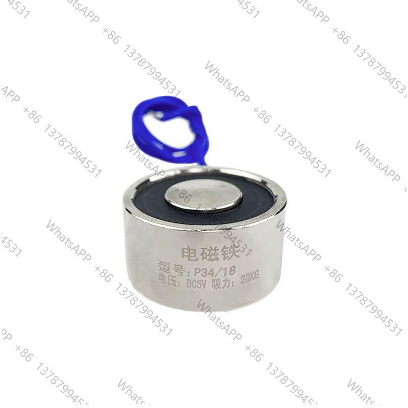 20Kg 200N Holding Electric Magnet Lifting P34/18 Cylinder Electromagnet Solenoid 5V 6V 12V 24V DC