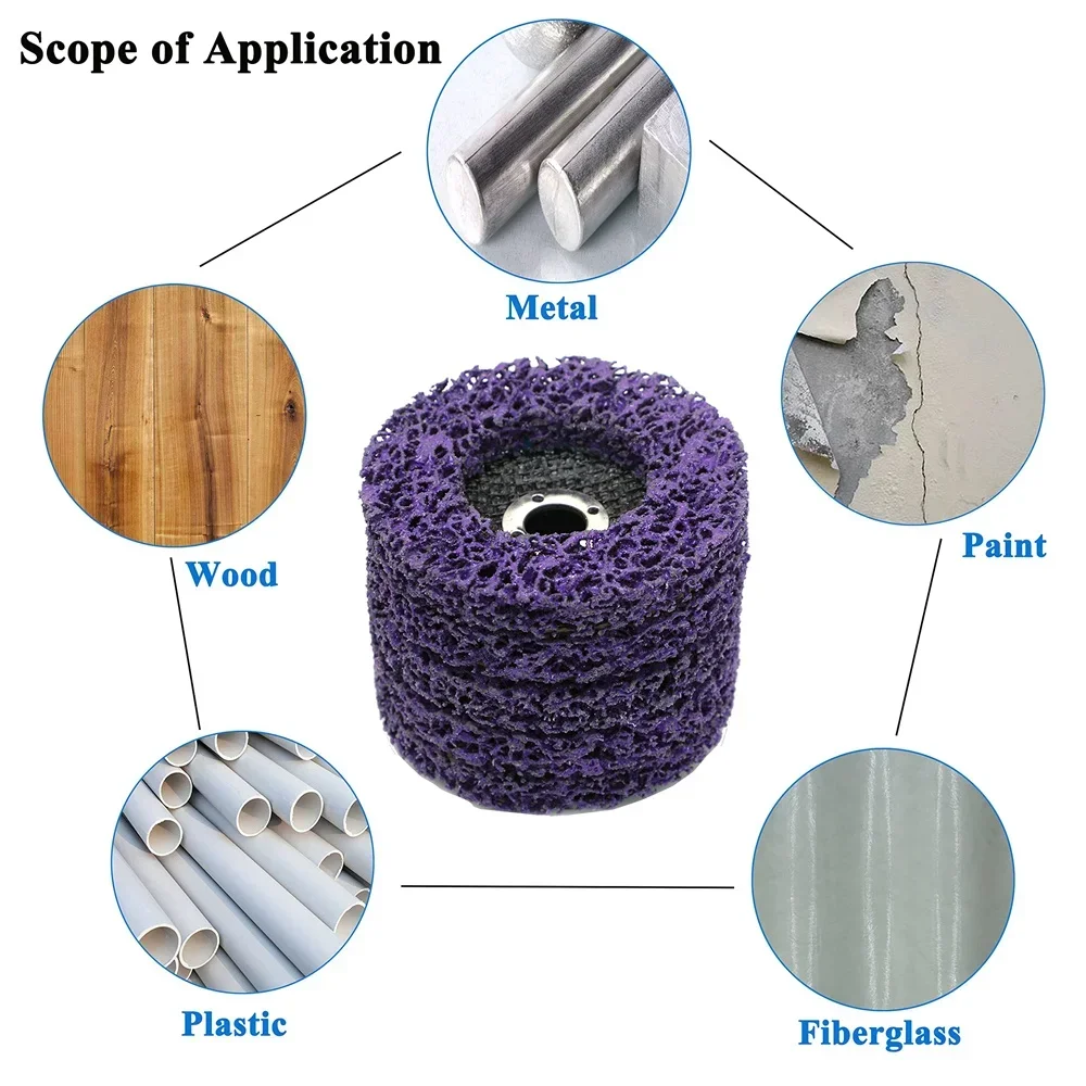 115/125mm Poly Strip Coral Disc Abrasive Wheel Grinder Paint Rust Removal Clean for Angle Grinder Metal Polishing
