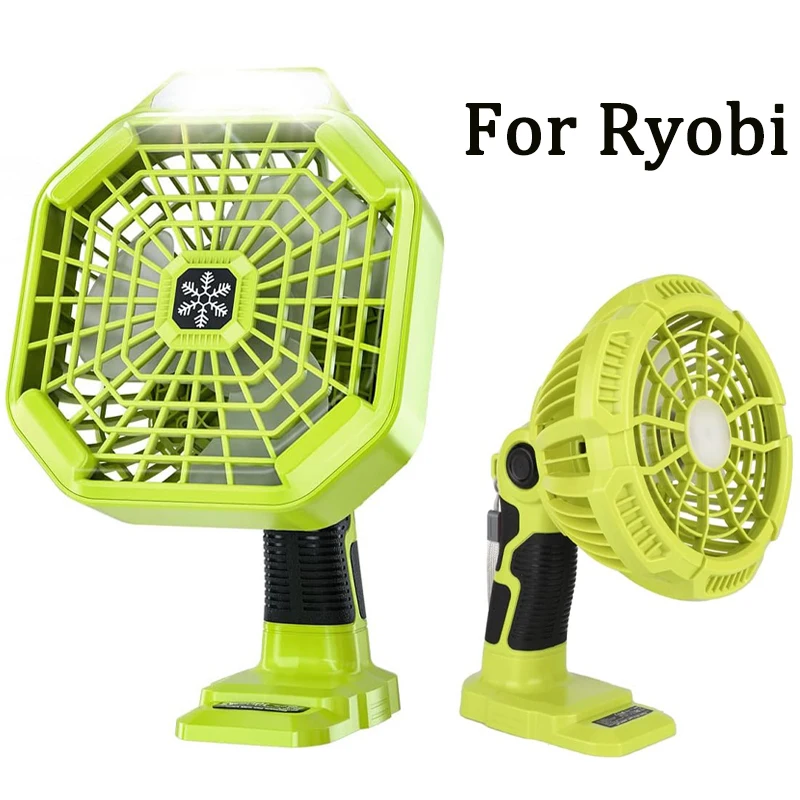 

Вентилятор для электроинструмента Ryobi, 18 В, литий-ионный Ni-CD, Ni-MH аккумулятор, портативный беспроводной вентилятор со светодиодным фонарем 180 лм, уличный напольный вентилятор