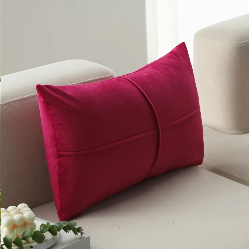 Cross Pattern Pillowcase Living Room Sofa Cushion Cover Light Luxury Velvet Bedroom Bed Cushion Cover Backrests