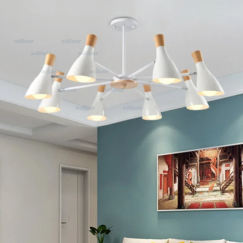 

Dasmani Macaron Color Ceiling Lamp Hotel Hall Bedroom Baby Room Semi Flush Mount Green Pink Colorful Iron Wood Bird Lighting