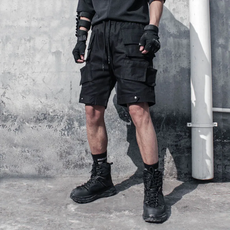 Dark Wind Summer Fashion Brand Shorts Quarter Pants Trend Baggy Techwear Women Wind Bullet Pocket Overalls Tactical Pants Men