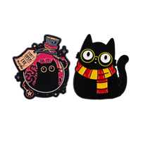 Bottled Menace Evil Black Cat Enamel Pin Funny Badge Metal Lapel Brooch For Backpacks Brooches Fashion Jewelry Accessories Gifts