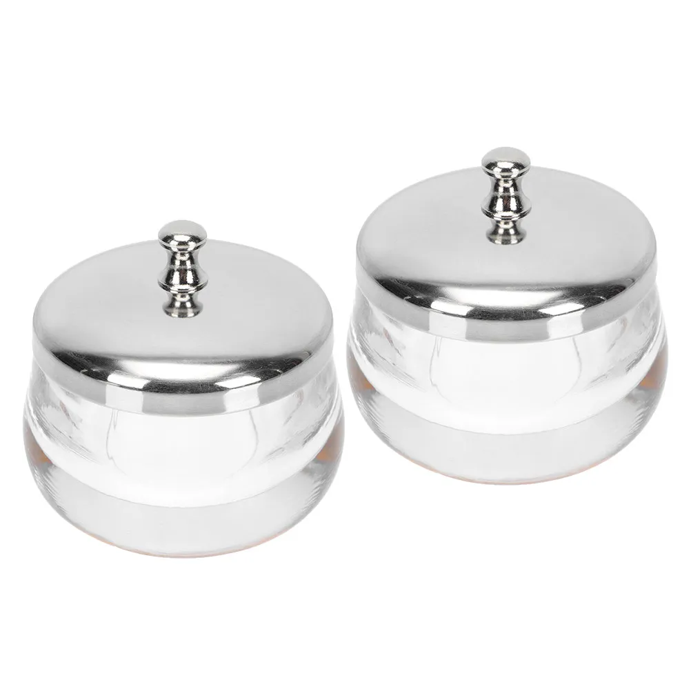 

2Pcs Glass Nail Art Cup Sturdy Thickened Glass Nail Polish Remover Holder for Salon Artists Home Use Convenient Manicure Liquid