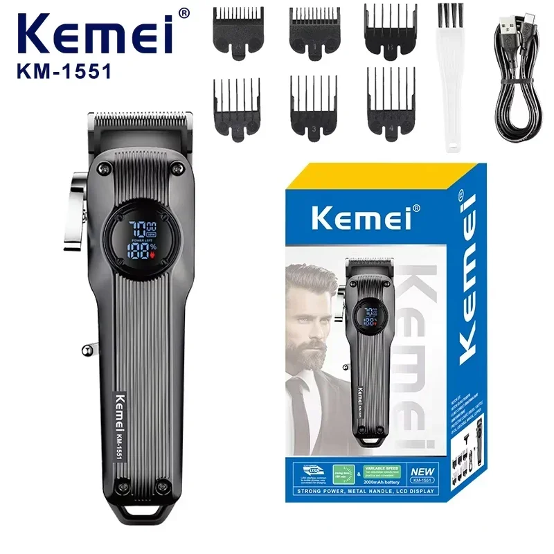 

KEMEI km-1551 Professional Hair Clipper High Speed Use Adjustable Cutter Head Hair Clipper trimmer for men